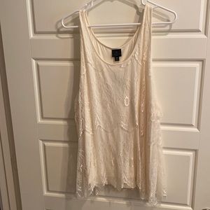 NWT Worthington ivory lace overlay sleeveless top
